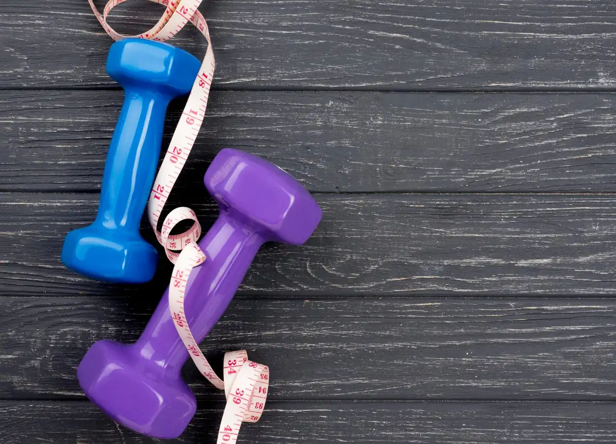 Top view dumbbells frame